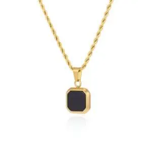 Square onyx pendant