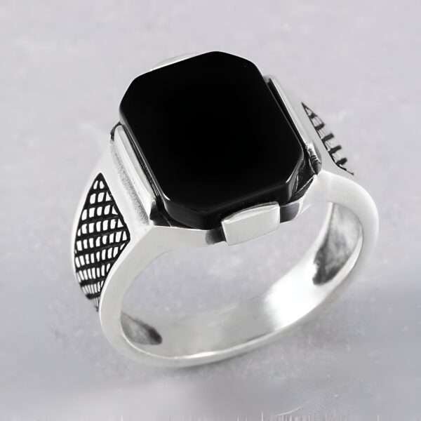 onyx silver ring