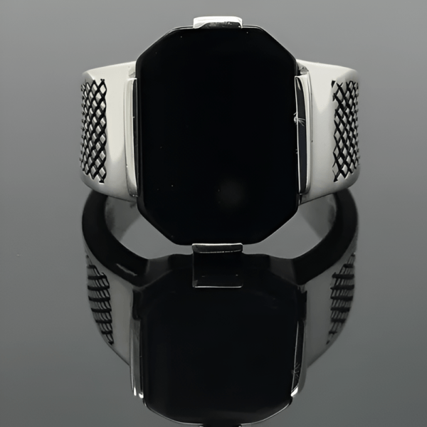 onyx silver ring - Image 2