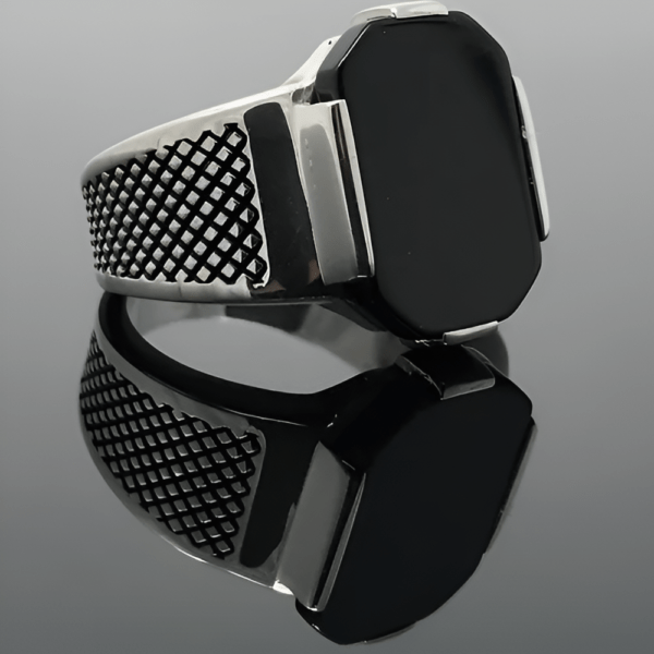 onyx silver ring - Image 3