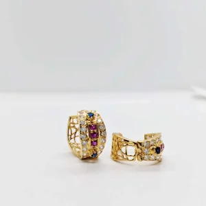 Golden Gemstone Earring