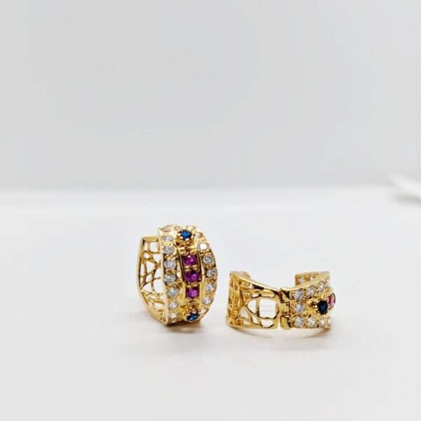 Golden Gemstone Earring