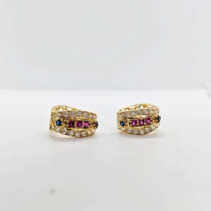 Golden Gemstone Earring