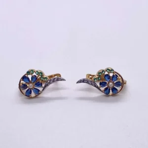 blue flower earrings 925 silver