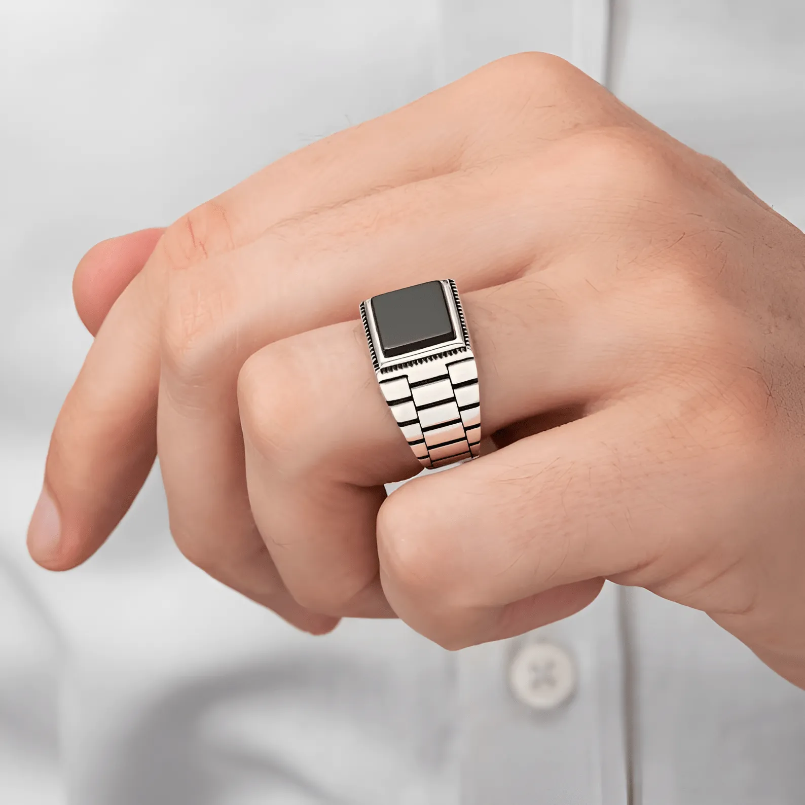 The Victorian Black Ring – 925 Silver - Image 4