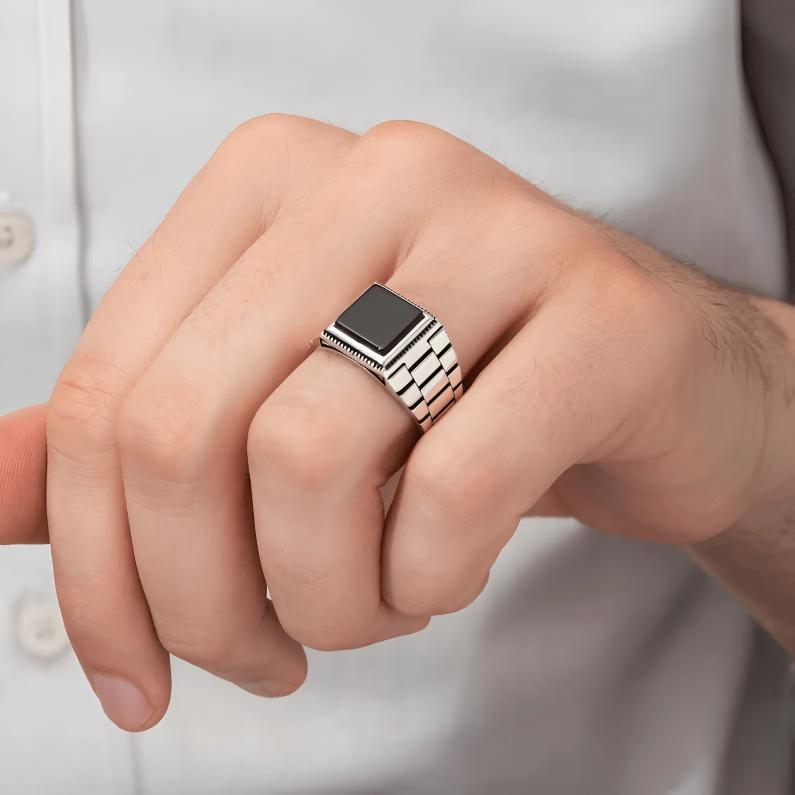 The Victorian Black Ring – 925 Silver - Image 3
