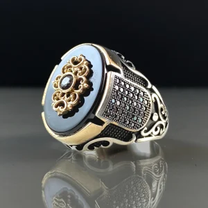 Obsidian Grand Majesty Ring – 925 Sterling Silver