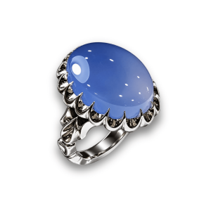 Blue-Purple Yemeni Agate with Handmade Silver Ring