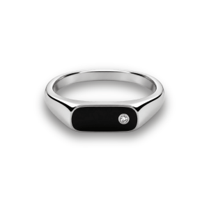 Pax Diamond Ring Gold and Silver Vermeil/Black