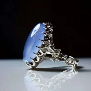 Blue-Purple Yemeni Agate with Handmade Silver Ring