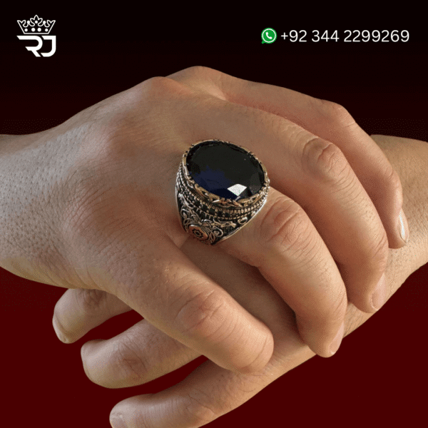 925 Sterling Silver Blue Sapphire Ring - Image 2