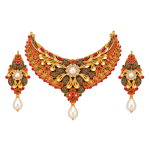 Noor Heritage Chandi Collar Set