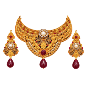 Ruby Maharani Chandi Collar Set
