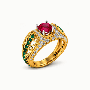 Ruby Emerald Vintage Luxe Ring