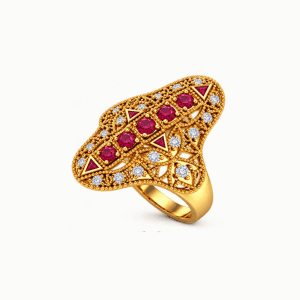 Crimson Mosaic Luxe Ring